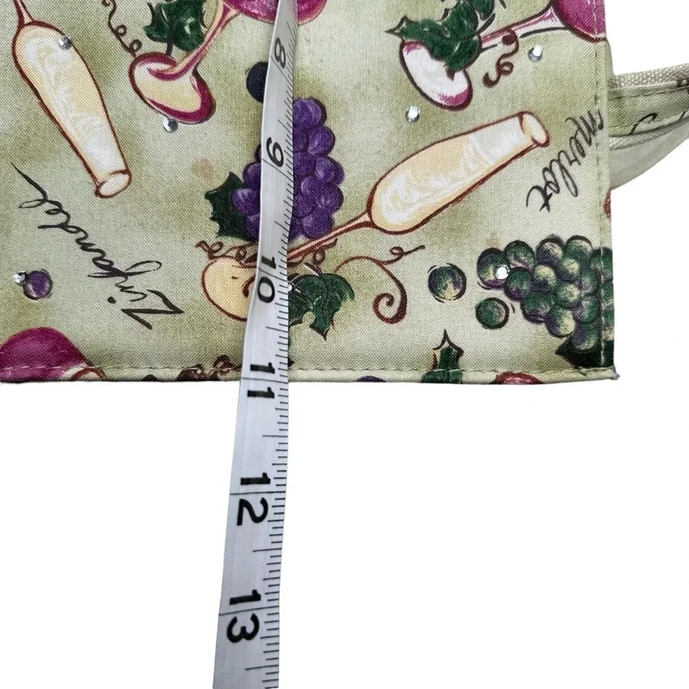 Y2K Wine Purse Shoulder Bag Green Embellished Rhinestone Mob Wife Tuscan Italy